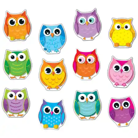 Colorful Owls Cut-Outs