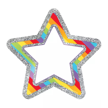 Sparkle & Shine Rainbow Glitter Stars Cut-Outs