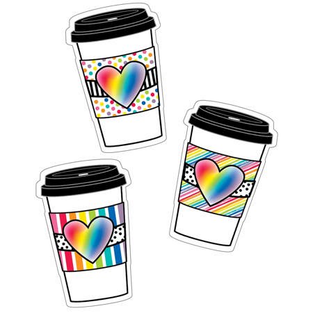 Industrial Café Rainbow To-Go Cups Colorful Cut-Outs