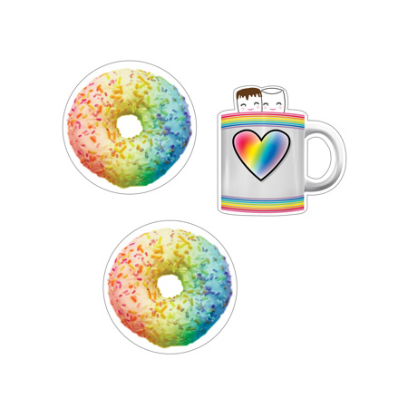 Industrial Café Donuts and Cocoa Mugs Colorful Cut-Outs®