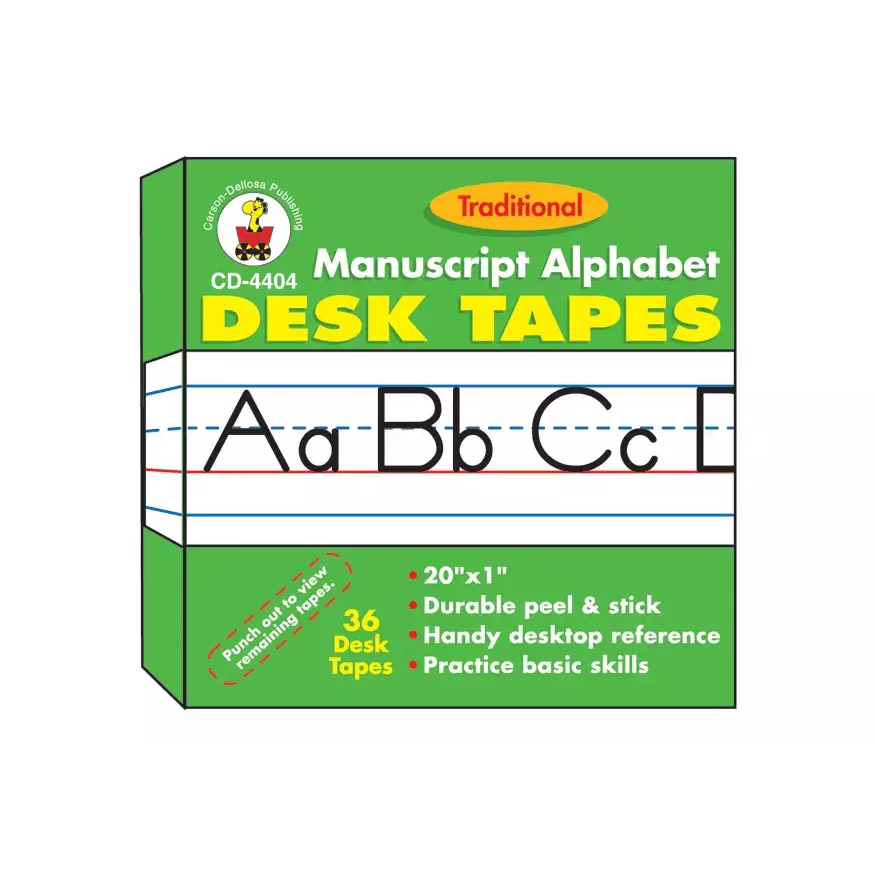 Manuscript Alphabet (Traditional) Desk Tape Becker's School Supplies