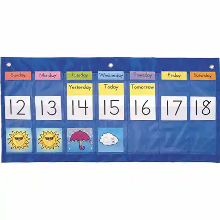 Weekly Calendar with Weather Pocket Chart