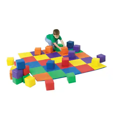 Patchwork Crawly Mat & Block Set, Primary