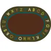 Alphabet Circletime Classroom Rug, Nature's Colors, Oval 6' x 9'