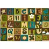 KIDSoft™ Alphabet Blocks Classroom Rug, Nature's Colors , Rectangle 4' x 6'