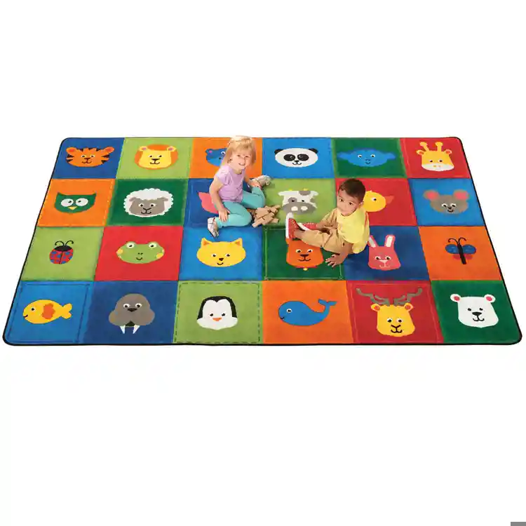 KIDSoft™ Animal Patchwork Rug, Primary Colors
