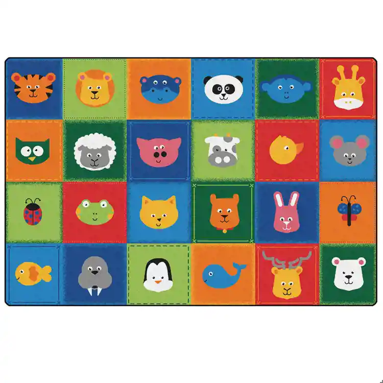KIDSoft™ Animal Patchwork Rug, Primary Colors