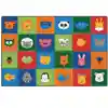 KIDSoft™ Animal Patchwork Rug, Primary Colors, Rectangle 4' x 6'