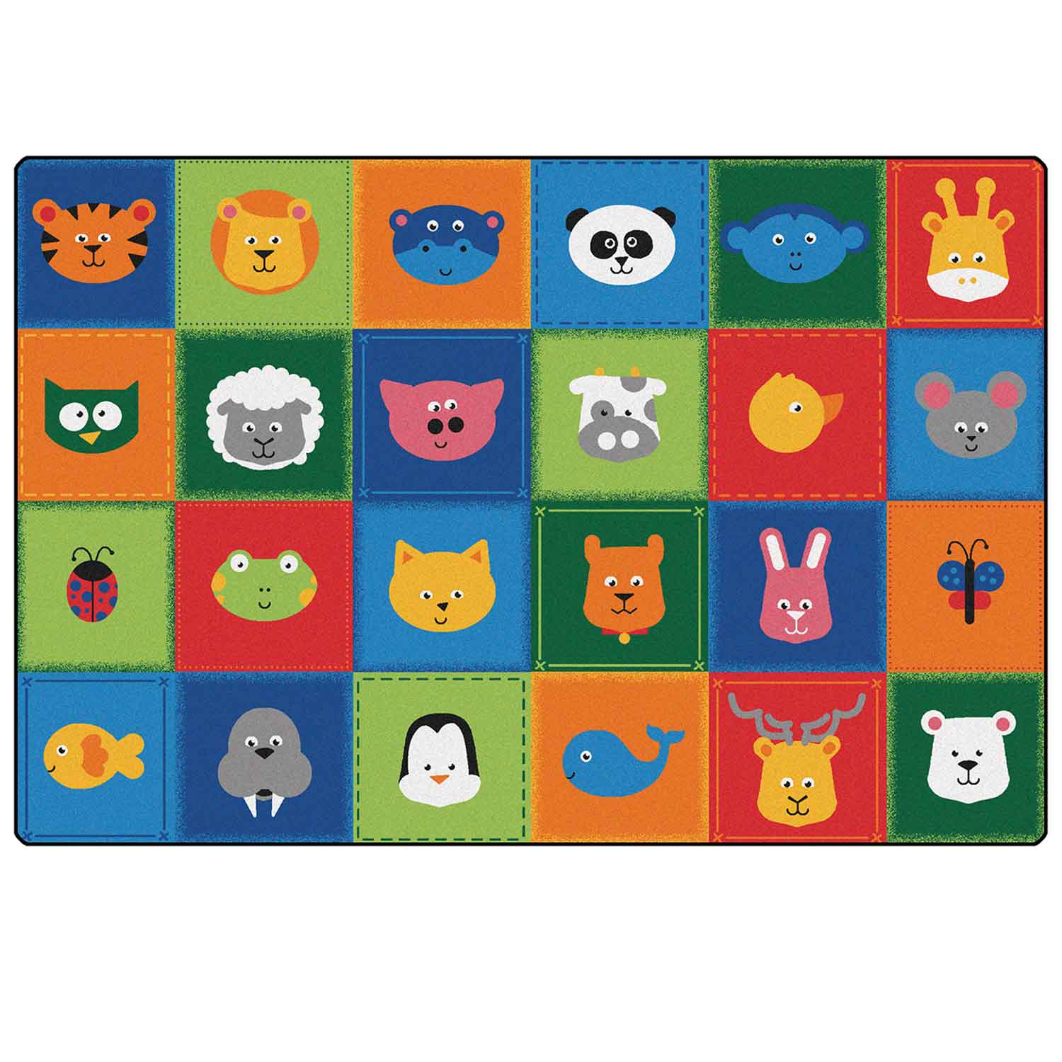 KIDSoft™ Animal Patchwork Rug, Primary Colors Becker's