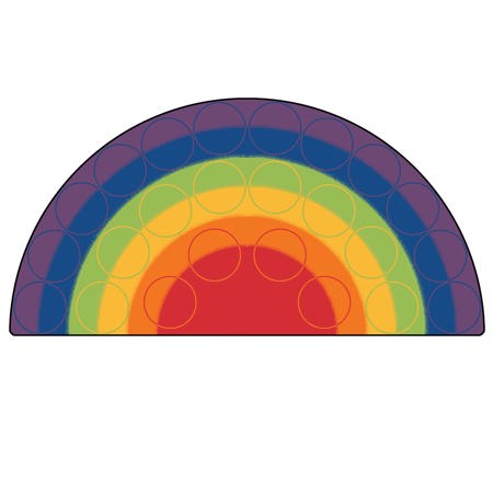 Rainbow Rows Classroom Rug, Corner 6'