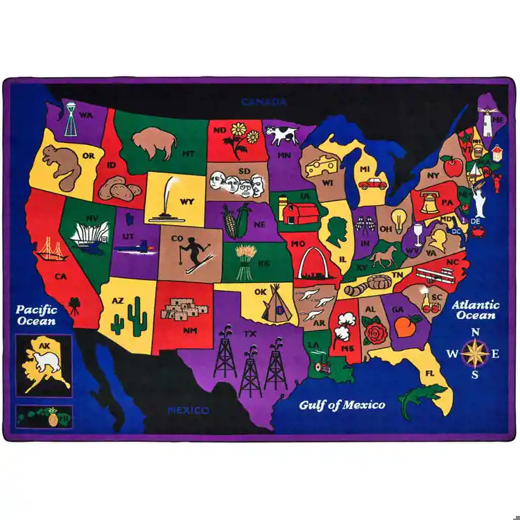 Discover America Classroom Rug