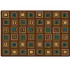 Literacy Squares Classroom Rug, Nature's Colors, Rectangle 6' x 9'