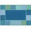 KIDSoft™ Pattern Blocks Rug Blue 6' x 9'