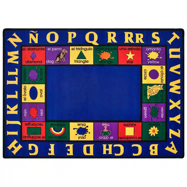 Bilingual Classroom Rug, Rectangle 8'4" x 11'8"