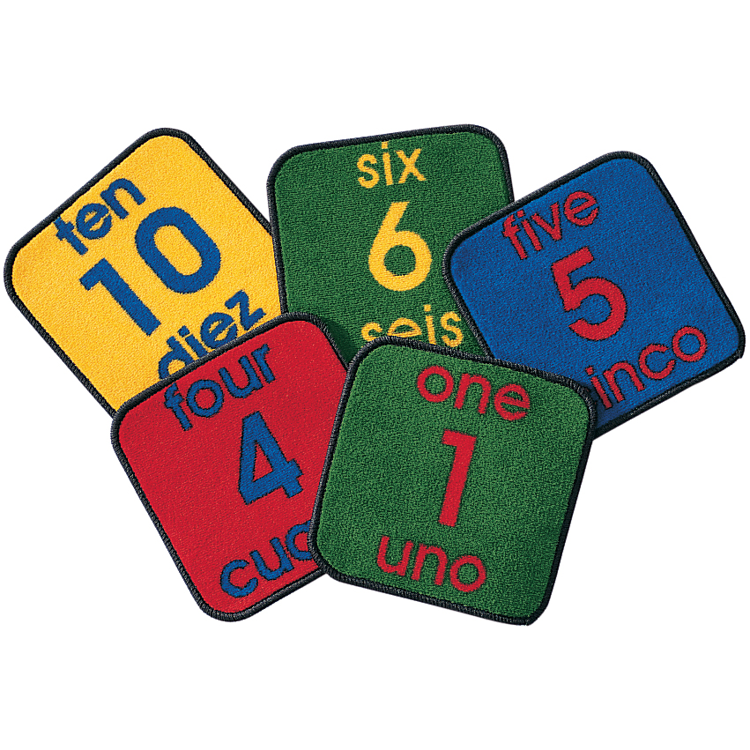 Bilingual Number Classroom Rug Squares | Becker's