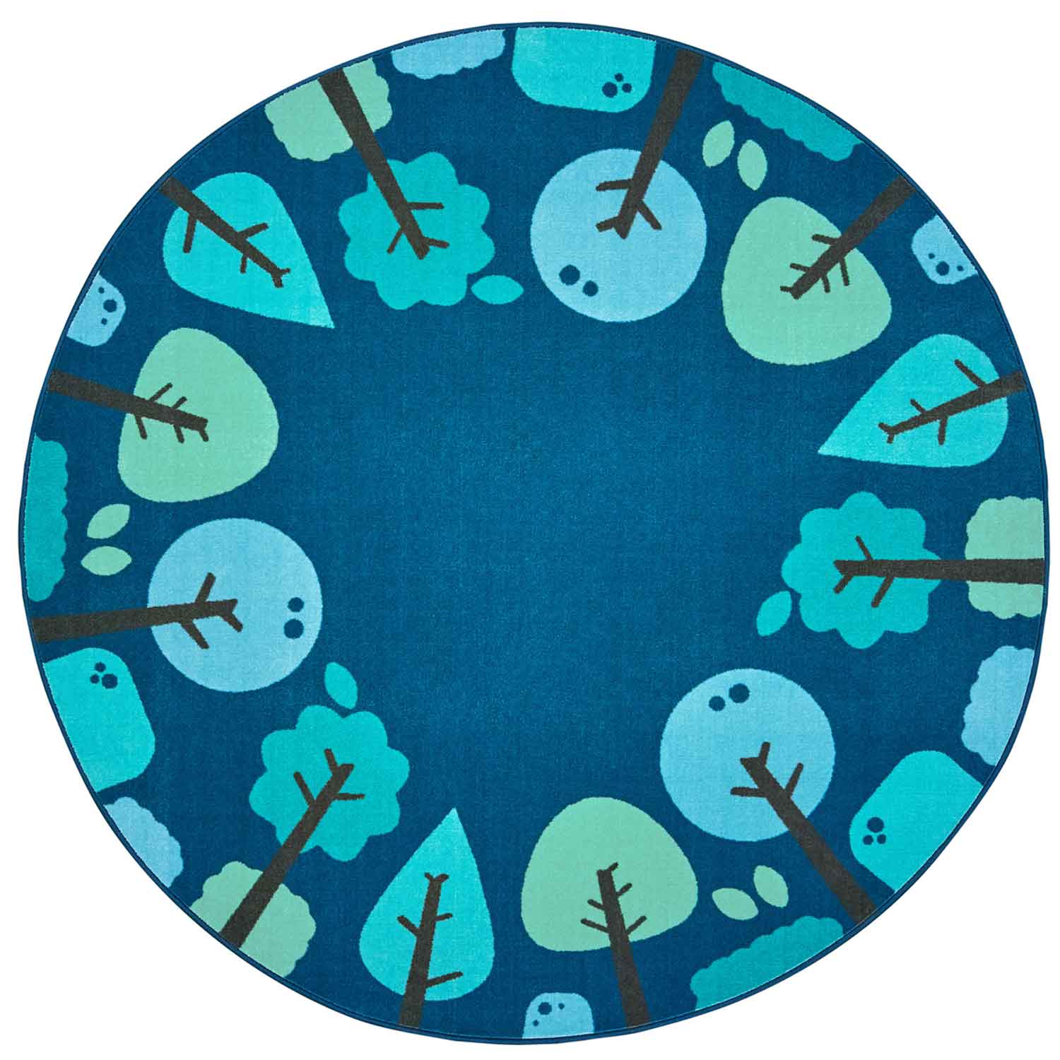 KIDSoft™ Tranquil Trees Rug, Blue, Round 6'