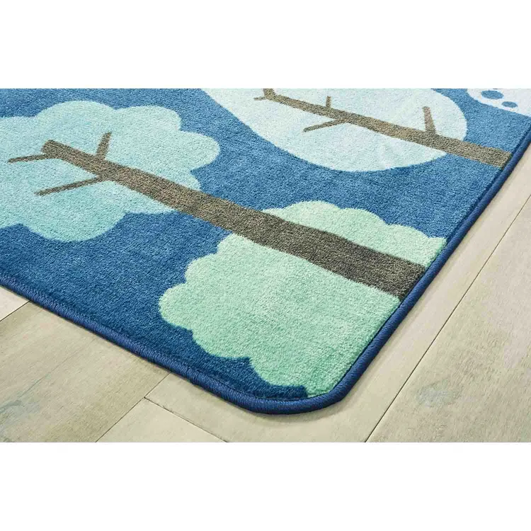 KIDSoft™ Tranquil Trees Rug, Blue, Rectangle 4' x 6'