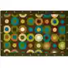 Alphabet Calming Circles Classroom Rug, Nature's Colors, Rectangle 6' x 9'