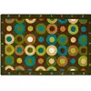 Alphabet Calming Circles Classroom Rug, Nature's Colors, Rectangle 6' x 9'