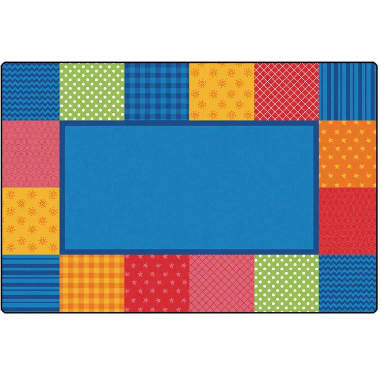 KIDSoft™ Pattern Blocks Rug, Primary, Rectangle 8' x 12'