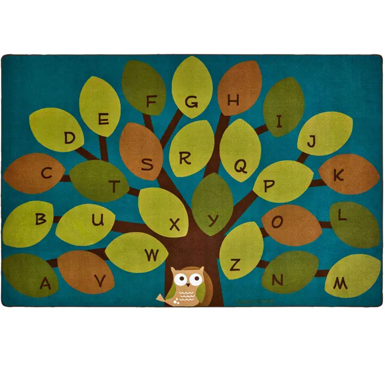 Owl-phabet Tree Classroom Rug, Rectangle 6' x 9'