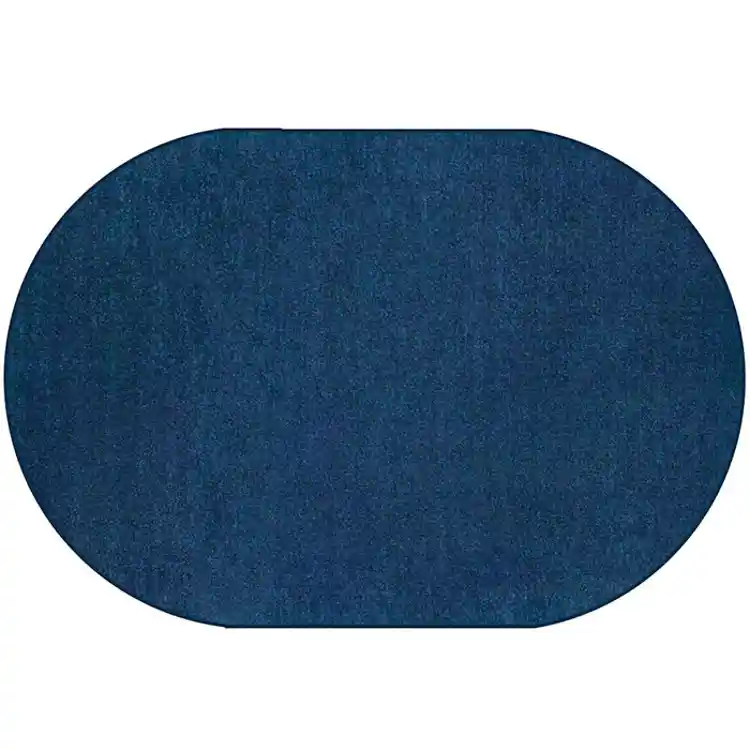 Mt. St. Helens Solid Color Classroom Carpet Collection, Blueberry, Oval 6' x 9'