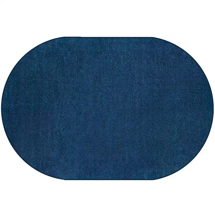 Mt. St. Helens Solid Color Classroom Carpet Collection, Blueberry, Oval 6' x 9'