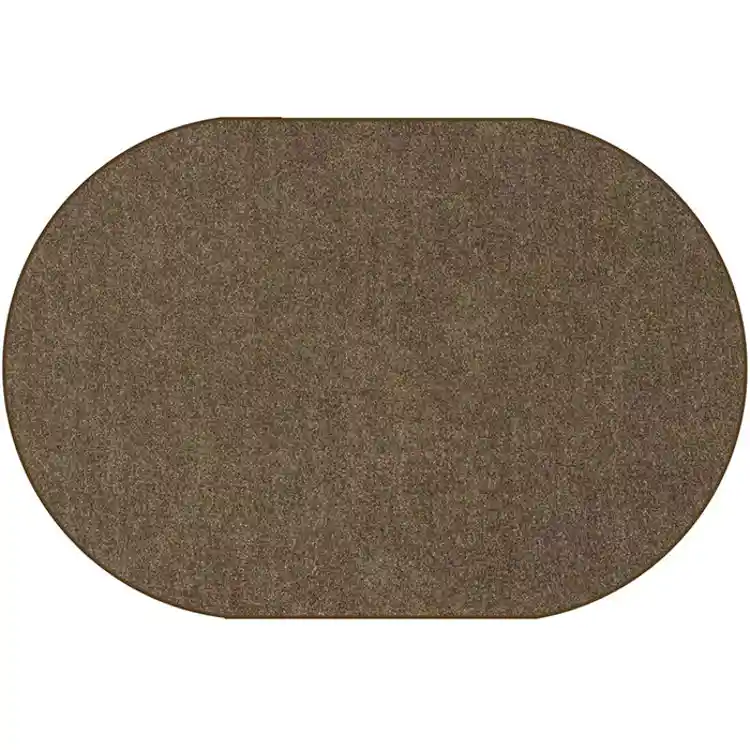 Mt. St. Helens Solid Color Classroom Carpet Collection, Mocha, Oval 6' x 9'