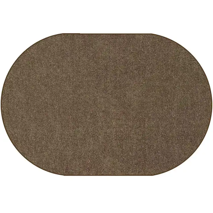 Mt. St. Helens Solid Color Classroom Carpet Collection, Mocha, Oval 6' x 9'