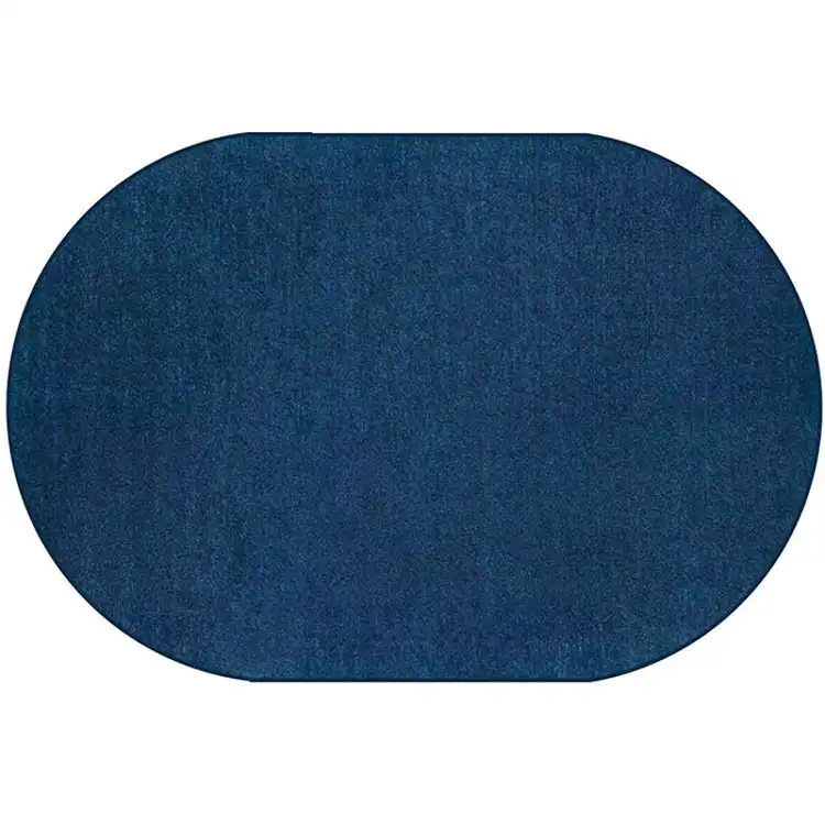 Mt. St. Helens Solid Color Classroom Carpet Collection, Blueberry, Oval 7'6"  x 12'