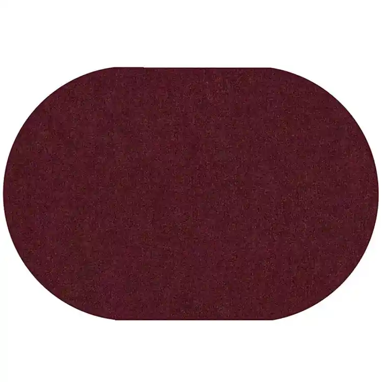 Mt. St. Helens Solid Color Classroom Carpet Collection, Cranberry, Oval 7'6"  x 12'