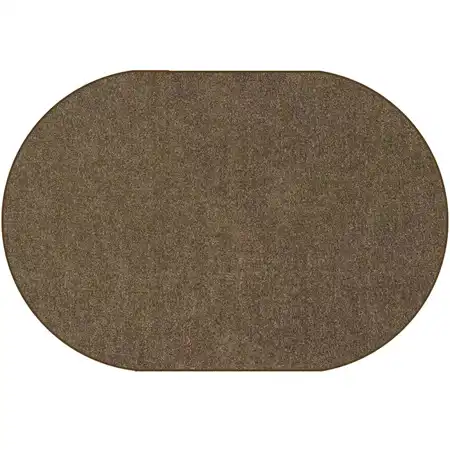 Mt. St. Helens Solid Color Classroom Carpet Collection, Mocha, Oval 8'3" x 11'8"
