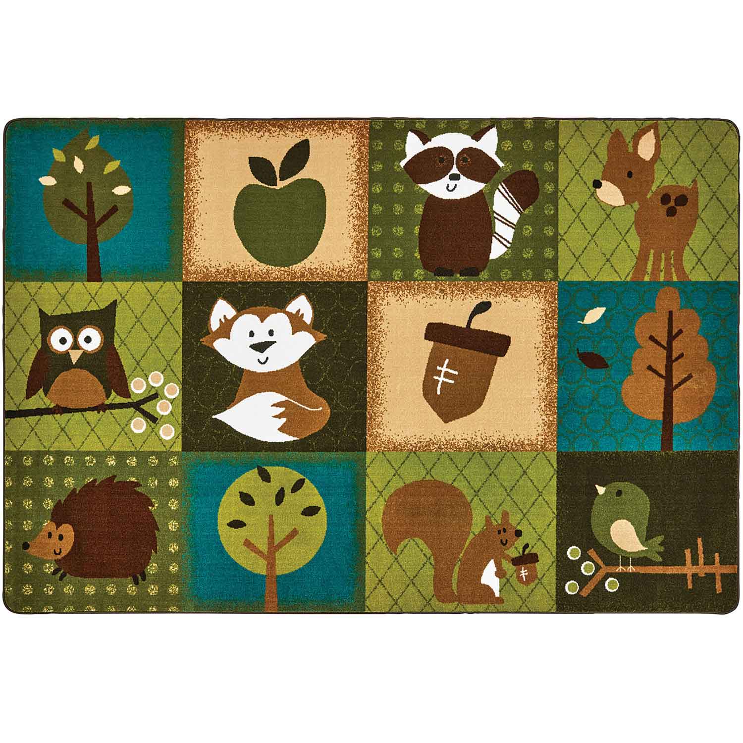 KIDSoft™ Nature's Friends Toddler Classroom Rug , Rectangle 4' x 6'