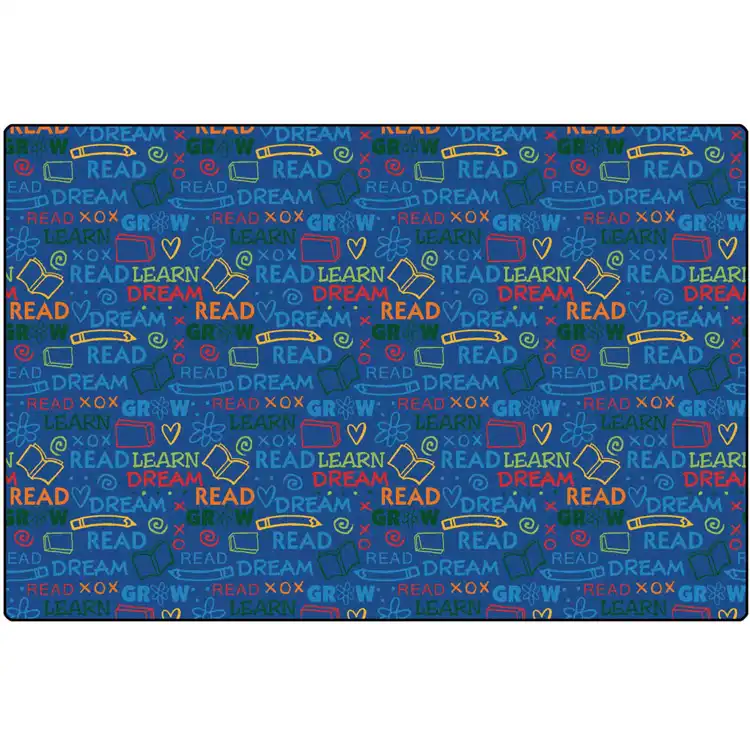 Read to Dream Pattern Classroom Rug, Rectangle 8' x 12'