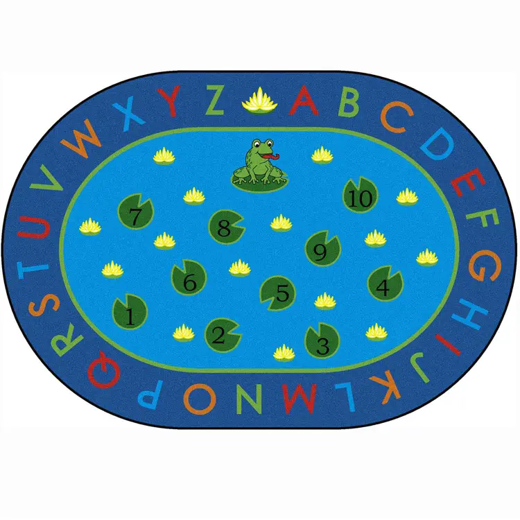 "Hip Hop To The Top Classroom Rug, Oval 6'9"" x 9'5"""