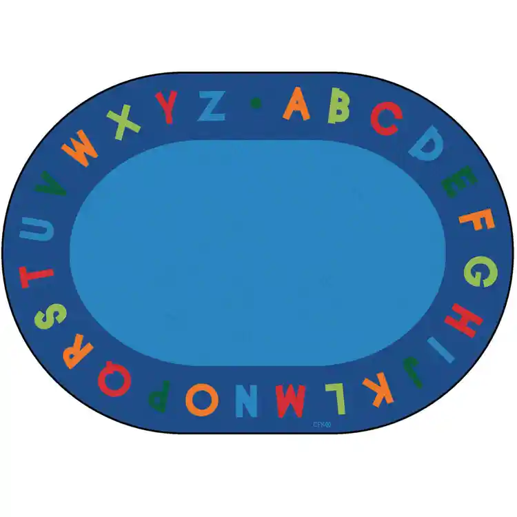 Alphabet Circletime Classroom Rug, Oval 6' x 9'