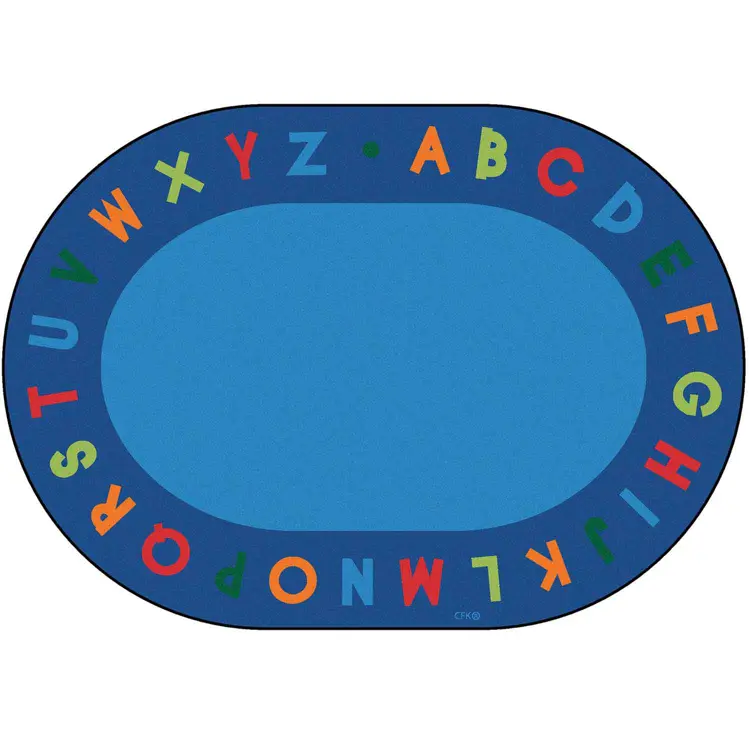 Alphabet Circletime Classroom Rug, Oval 6' x 9'