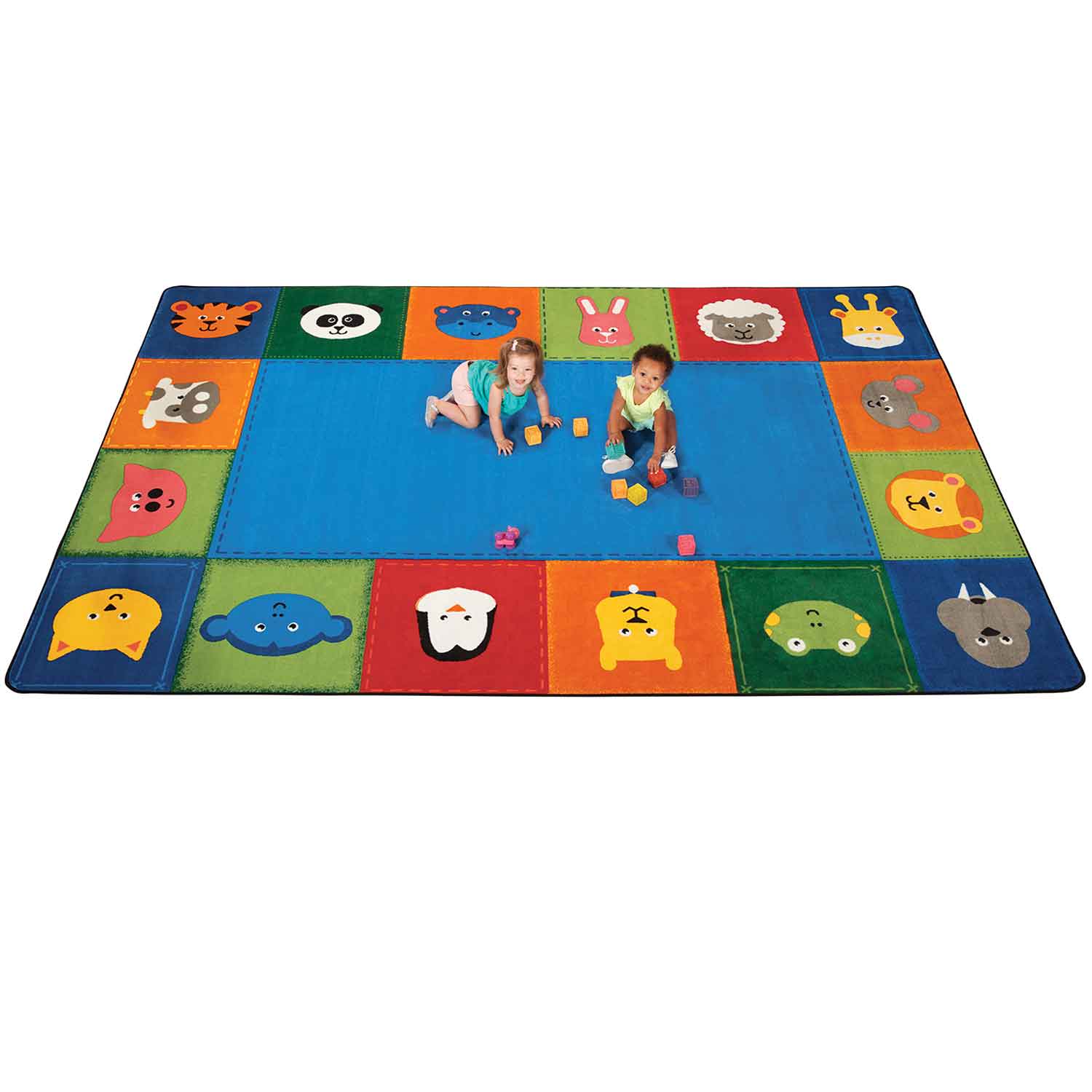 KIDSoft™ Baby Animals Border Rug, Primary Colors