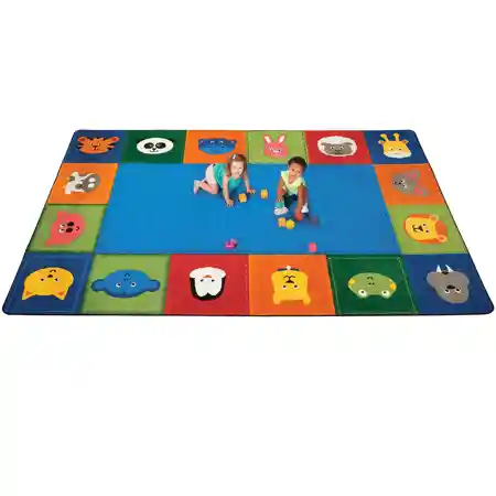 KIDSoft™ Baby Animals Border Rug, Primary Colors