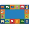 KIDSoft Baby Animals Border Rug Primary Colors 4x6