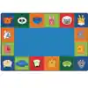 KIDSoft Baby Animals Border Rug Primary Colors 6x9