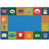 KIDSoft Baby Animals Border Rug Primary Colors 6x9