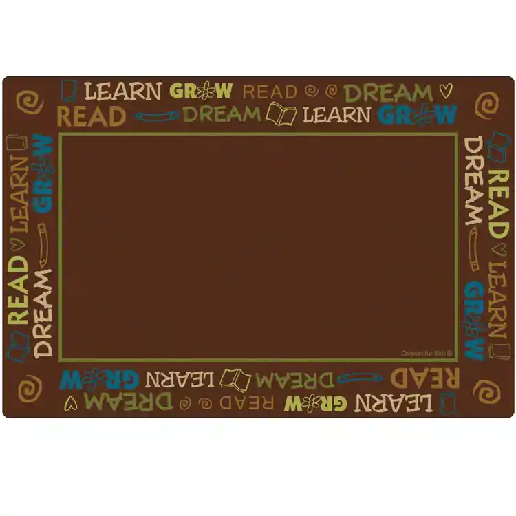 Read to Dream Border Classroom Rug, Nature's Colors, Rectangle 8' x 12'