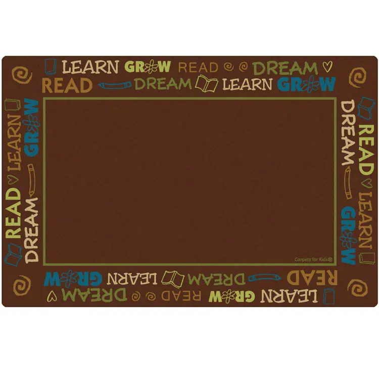 Read to Dream Border Classroom Rug, Nature's Colors, Rectangle 8' x 12'