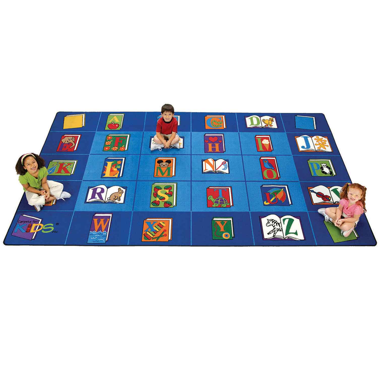 Let's Read Rug Reading By The Book Seating Classroom Rug | Becker's