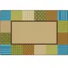 KIDSoft™ Pattern Blocks Rug, Nature's Colors, Rectangle 6' x 9'