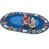 "Reading By The Book Seating Classroom Rug, Oval 6'9"" x 9'5"""