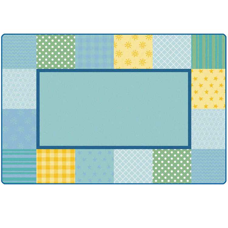 KIDSoft™ Pattern Blocks Rug, Soft Colors, Rectangle 4' x 6'