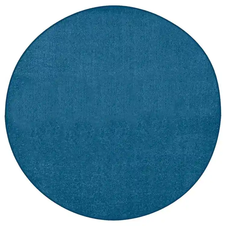 Mt. St. Helens Solid Color Classroom Carpet Collection, Marine Blue, Round 6'
