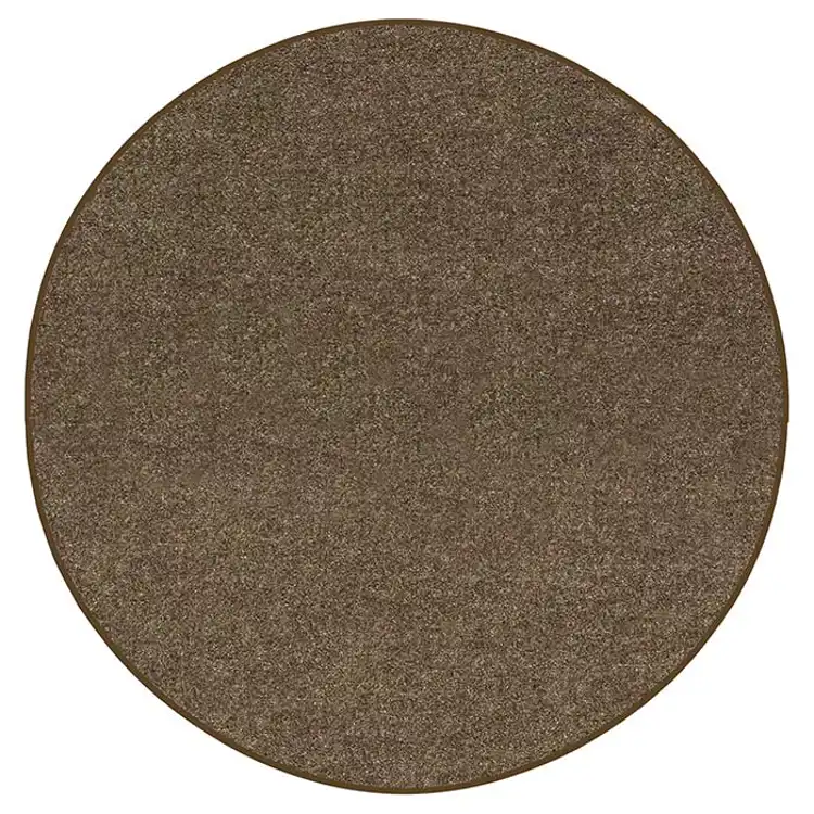 Mt. St. Helens Solid Color Classroom Carpet Collection, Mocha, Round 6'